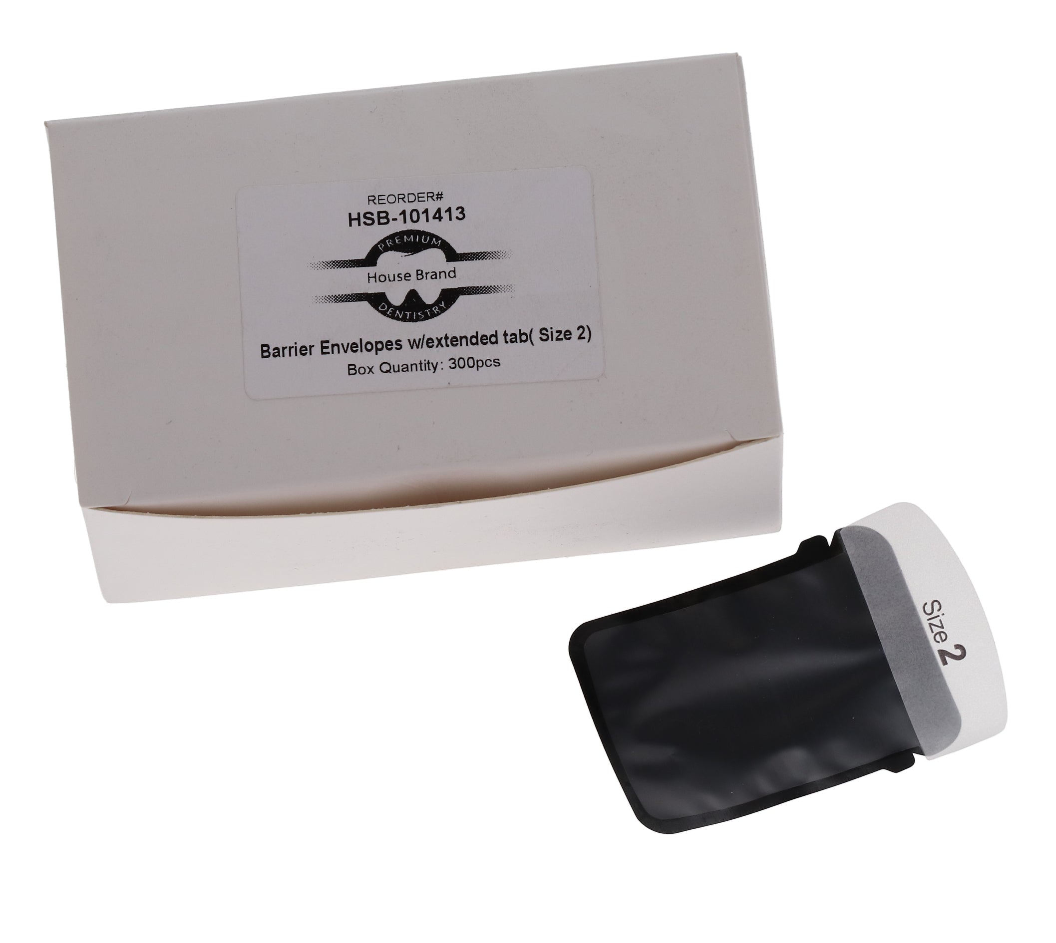 House Brand Dentistry 101413 Dental X-Ray Barrier Envelopes With Extended Tab #2 300/Bx House Brand Dentistry 101413 Dental X-Ray Barrier Envelopes With Extended Tab #2 300/Bx